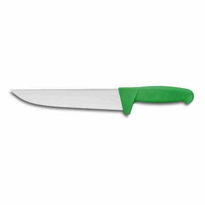 L2G - Couteau de boucher manche surmoule vert lame L. 250 mm