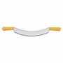L2G - Couteau hollandais lame incurvee 2 manches rivetes jaunes L. 350 mm