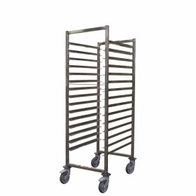 L2G - Echelle soudée inox à glissières 600x400 mm entrée 400-15 niveaux chape poly avec freins