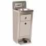 L2G - Lave-mains autonome inox commande par pédale doseur savon + boite a papier + 2 jerricans 10 L