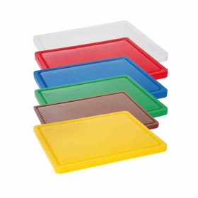 L2G - Plaque de découpe GN 1/2 marron polyéthylène avec rigoles et patins antiderapants