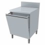 L2G - Meuble poubelle dessus inox + dosseret inox sur tiroir à façade basculante 600x800x850 mm