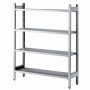 L2G - Casier à batterie inox 304 sur verins 4 étagères pleines 800x400x2000 mm