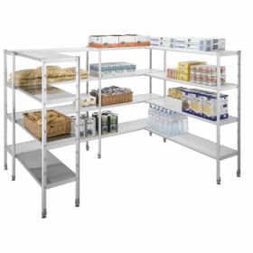 L2G - Rayonnage alu charge lourde 4 niveaux clayettes en polypropylène 1993x430x1655 mm