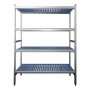 L2G - Rayonnage aluminium eco 4 niveaux clayettes polypropylène 5732x465x1700 mm