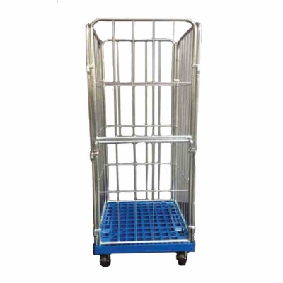 L2G - Rollcontainer avec socle plastique 3 ridelles zinguées démontables
