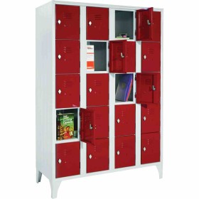 L2G - Armoire à consigne sur pieds 4 colonnes (20 cases) serrure avec monnayeur