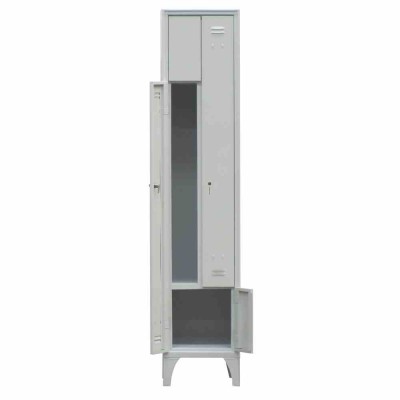 L2G - Armoire vestiaire gain de place type L 1 colonne de 2 cases L. 400 mm gris
