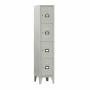 L2G - Armoire vestiaire multicases 1 colonne 4 cases sur pieds fermeture a clé couleur gris
