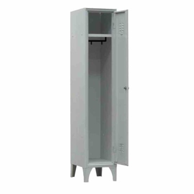 L2G - Vestiaire industrie propre acier sur pieds 1 case couleur grise