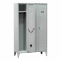 L2G - Vestiaire industrie propre acier sur pieds 3 cases couleur grise