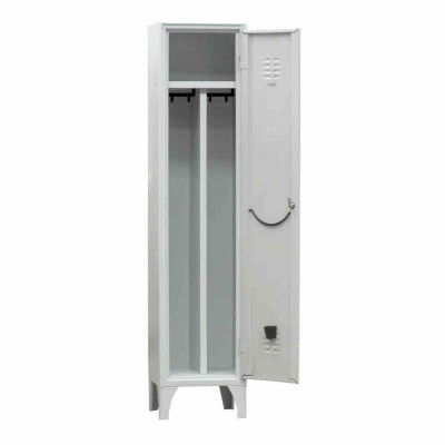 L2G - Vestiaire industrie salissante acier sur pieds 1 case couleur grise