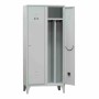 L2G - Vestiaire industrie salissante acier sur pieds 2 cases couleur grise