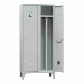 L2G - Vestiaire industrie salissante acier sur pieds 2 cases couleur grise