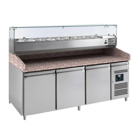 L2G - Meuble réfrigéré à pizzas 3 portes, dessus saladette 9 GN 1/3