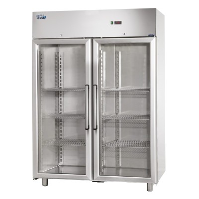 SOFRACOLD - Armoire vitrée GN 2/1 inox positive - 1209 L