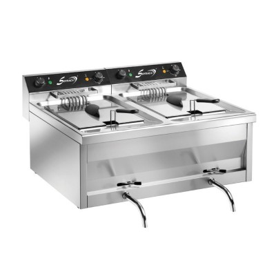 SOFRACA - Friteuse électrique à poser - 400 V - Super puissante - 2 x 9 Litres