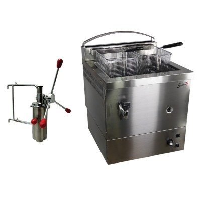 SOFRACA - Friteuse foraine gaz 10 L + doseur à chichis - Gaz Butane / Propane