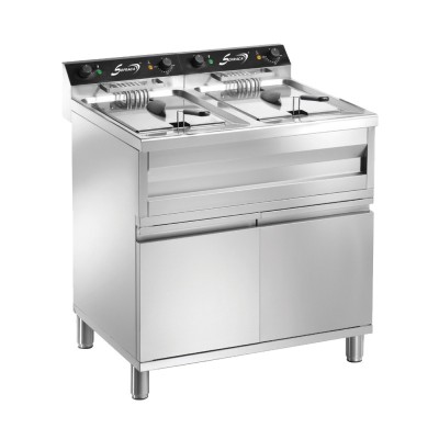 SOFRACA - Friteuse électrique sur coffre - Super puissante - 2 x 9 Litres - 400 V