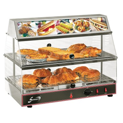 SOFRACA - Vitrine chauffante avec bloc lumineux - GN 1/1 - 2 niveaux - 230 V