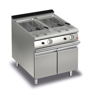 BARON - Friteuse gaz monobloc - 15 + 15 litres - Gamme QUEEN 700