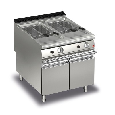BARON - Friteuse gaz monobloc - 15 + 15 litres - Gamme QUEEN 900