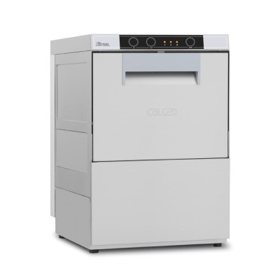 COLGED - Lave-verres avec pompe de vidange et adoucisseur - 7 litres - STEELTECH V1 - Panier 350 x 350 mm