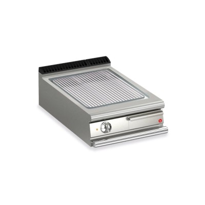 BARON - Plancha électrique - Plaque chrome dur rainurée - Largeur 600 mm - Gamme QUEEN 900
