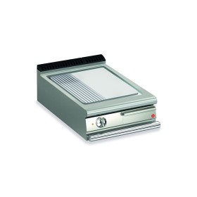 BARON - Top plancha électrique - Plaque 1/3 rainurée 27,5 dm² - Chrome dur - Larg. 600 mm - 505 x 490