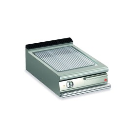 BARON - Top plancha électrique - Plaque rainurée 27,5 dm² - Chrome dur - L. 600 mm - 505x490 - Gamme QUEEN 700