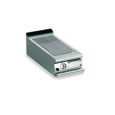 BARON - Top plancha gaz - Plaque rainurée 17,3 dm² - AISI 430 - Larg. 400 mm - 305 x 490 - Gamme QUEEN 700
