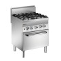 BARON - Fourneau - 4 feux vifs gaz sur four gaz - Gamme 650