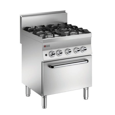 BARON - Fourneau - 4 feux vifs gaz sur four gaz - Gamme 650