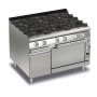 BARON - Fourneau - 6 feux vifs gaz sur four gaz et placard fermé - Gamme QUEEN 700