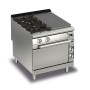 BARON - Fourneau - 2 feux vifs + 1/2 plaque coup de feu sur four gaz - Gamme QUEEN 900 - 29,5 kW