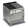 BARON - Fourneau - 2 feux vifs gaz + 1/2 plaque coup de feu sur four gaz - Gamme QUEEN 900