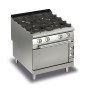 BARON - Fourneau - 4 feux vifs + 1/2 plaque coup de feu sur four électrique - Gamme QUEEN 900 - 23,2 + 6 kW