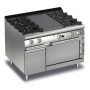 BARON - Fourneau - 4 feux vifs + 1/2 plaque coup de feu sur four électrique - Gamme QUEEN 900 - 34 + 6 kW