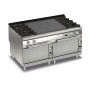 BARON - Fourneau - 4 feux vifs + plaque coup de feu sur 2 fours gaz - Gamme QUEEN 900 - 59 kW