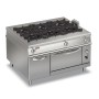 BARON - Fourneau gaz 6 feux vifs sur four gaz traversant avec placard neutre - Gamme 1100