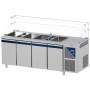 DALMEC - Saladette positive +4/+10°C - 5 GN 1/1 - 630 L - 4 portes pleines - Prof. 700 - Avec vitrine haute