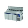 DALMEC - Table snack positive +4/+10°C - Couvercle acier - 3 portes pleines - Prof. 800 - 600 x 400