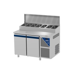 DALMEC - Table snack positive +4/+10°C - Couvercle acier - 2 portes pleines - Prof. 800 - 600 x 400