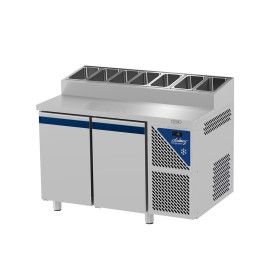 DALMEC - Table snack positive +4/+10°C - Sans couvercle - 2 portes pleines - Prof. 800 - 600 x 400