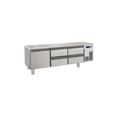 BARON - Soubassement réfrigéré sans dessus - 4 tiroirs + 1 porte - 220 L - Gamme 650