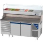 DALMEC - Table à pizza positive 0/+10°C - 396 L - 2 portes pleines - P. 800 - 600x400 - 7 tiroirs - 9 GN 1/4