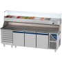 DALMEC - Table à pizza positive 0/+10°C - 606 L - 3 portes pleines - Prof. 800 - 600 x 400 - 7 tiroirs