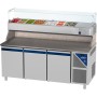 DALMEC - Table à pizza positive 0/+10°C - 606 L - 3 portes pleines - Prof. 800 - 600 x 400 - Sans tiroirs