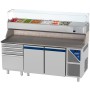 DALMEC - Table à pizza positive 0/+10°C - GN 1/1 - 300 L - 2 portes pleines - Prof. 700 - 4 tiroirs