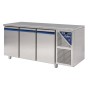 DALMEC - Table réfrigérée négative sans dosseret -18/-22°C - 350 L - 3 portes - Avec groupe logé